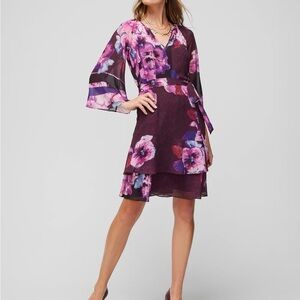 White House Black Market Purple and Pink Floral dress